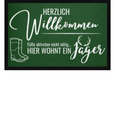 Herzlich Willkommen // Füße abtreten nicht nötig // Fußmatte mit Gummirand - Fußmatte mit Gummirand-833