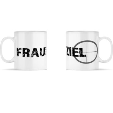 Frau mit Ziel // - Panorama Tasse Weiß-3