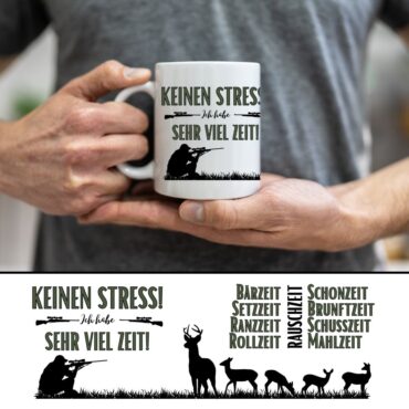Jäger haben sehr viel Zeit // Rehe // Panorama Tasse